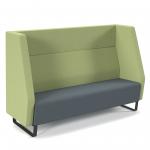Encore high back 3 seater sofa 1800mm wide with black sled frame - elapse grey seat with endurance green back ENC03H-MF-EG-EN