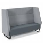 Encore high back 3 seater sofa 1800mm wide with black sled frame - elapse grey seat with late grey back ENC03H-MF-EG-LG