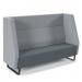 Encore² high back 3 seater sofa 1800mm wide with black sled frame - elapse grey seat with late grey back