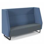 Encore high back 3 seater sofa 1800mm wide with black sled frame - elapse grey seat with range blue back ENC03H-MF-EG-RB