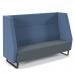 Encore² high back 3 seater sofa 1800mm wide with black sled frame - elapse grey seat with range blue back