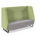Encore² high back 3 seater sofa 1800mm wide with black sled frame - forecast grey seat with endurance green back