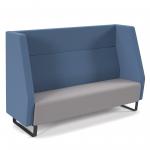 Encore high back 3 seater sofa 1800mm wide with black sled frame - forecast grey seat with range blue back ENC03H-MF-FG-RB