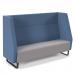 Encore² high back 3 seater sofa 1800mm wide with black sled frame - forecast grey seat with range blue back
