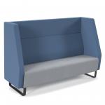 Encore high back 3 seater sofa 1800mm wide with black sled frame - late grey seat with range blue back ENC03H-MF-LG-RB
