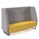 Encore high back 3 seater sofa 1800mm wide with black sled frame - lifetime yellow seat with forecast grey back ENC03H-MF-LY-FG