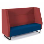 Encore high back 3 seater sofa 1800mm wide with black sled frame - maturity blue seat with extent red back ENC03H-MF-MB-ER
