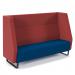 Encore² high back 3 seater sofa 1800mm wide with black sled frame - maturity blue seat with extent red back