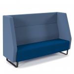 Encore high back 3 seater sofa 1800mm wide with black sled frame - maturity blue seat with range blue back ENC03H-MF-MB-RB