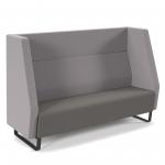 Encore high back 3 seater sofa 1800mm wide with black sled frame - present grey seat with forecast grey back ENC03H-MF-PG-FG