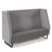 Encore² high back 3 seater sofa 1800mm wide with black sled frame - present grey seat with forecast grey back