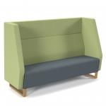 Encore high back 3 seater sofa 1800mm wide with wooden sled frame - elapse grey seat with endurance green back ENC03H-WF-EG-EN