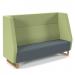 Encore² high back 3 seater sofa 1800mm wide with wooden sled frame - elapse grey seat with endurance green back