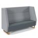 Encore² high back 3 seater sofa 1800mm wide with wooden sled frame - elapse grey seat with late grey back