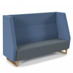 Encore high back 3 seater sofa 1800mm wide with wooden sled frame - elapse grey seat with range blue back ENC03H-WF-EG-RB