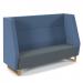 Encore² high back 3 seater sofa 1800mm wide with wooden sled frame - elapse grey seat with range blue back