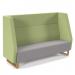 Encore² high back 3 seater sofa 1800mm wide with wooden sled frame - forecast grey seat with endurance green back
