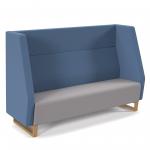 Encore high back 3 seater sofa 1800mm wide with wooden sled frame - forecast grey seat with range blue back ENC03H-WF-FG-RB