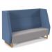 Encore² high back 3 seater sofa 1800mm wide with wooden sled frame - forecast grey seat with range blue back