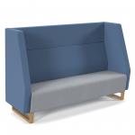Encore high back 3 seater sofa 1800mm wide with wooden sled frame - late grey seat with range blue back ENC03H-WF-LG-RB