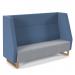 Encore² high back 3 seater sofa 1800mm wide with wooden sled frame - late grey seat with range blue back