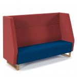 Encore high back 3 seater sofa 1800mm wide with wooden sled frame - maturity blue seat with extent red back ENC03H-WF-MB-ER