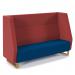 Encore² high back 3 seater sofa 1800mm wide with wooden sled frame - maturity blue seat with extent red back