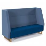 Encore high back 3 seater sofa 1800mm wide with wooden sled frame - maturity blue seat with range blue back ENC03H-WF-MB-RB