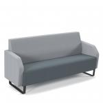 Encore low back 3 seater sofa 1800mm wide with black sled frame - elapse grey seat with late grey back ENC03L-MF-EG-LG