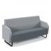 Encore² low back 3 seater sofa 1800mm wide with black sled frame - elapse grey seat with late grey back