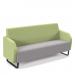 Encore² low back 3 seater sofa 1800mm wide with black sled frame - forecast grey seat with endurance green back