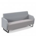 Encore low back 3 seater sofa 1800mm wide with black sled frame - forecast grey seat with late grey back ENC03L-MF-FG-LG