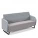 Encore² low back 3 seater sofa 1800mm wide with black sled frame - forecast grey seat with late grey back