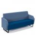 Encore² low back 3 seater sofa 1800mm wide with black sled frame - maturity blue seat with range blue back