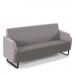 Encore² low back 3 seater sofa 1800mm wide with black sled frame - present grey seat with forecast grey back