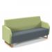 Encore² low back 3 seater sofa 1800mm wide with wooden sled frame - elapse grey seat with endurance green back