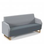 Encore low back 3 seater sofa 1800mm wide with wooden sled frame - elapse grey seat with late grey back ENC03L-WF-EG-LG
