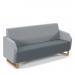 Encore² low back 3 seater sofa 1800mm wide with wooden sled frame - elapse grey seat with late grey back