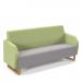 Encore² low back 3 seater sofa 1800mm wide with wooden sled frame - forecast grey seat with endurance green back