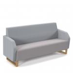 Encore low back 3 seater sofa 1800mm wide with wooden sled frame - forecast grey seat with late grey back ENC03L-WF-FG-LG