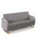 Encore² low back 3 seater sofa 1800mm wide with wooden sled frame - present grey seat with forecast grey back