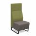 Encore² modular single seater high back sofa with no arms and black sled frame ENC-MOD01H-MF