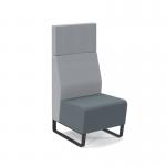 Encore² modular single seater high back sofa with no arms and black sled frame - elapse grey seat with late grey back ENC-MOD01H-MF-EG-LG