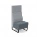 Encore² modular single seater high back sofa with no arms and black sled frame - elapse grey seat with late grey back ENC-MOD01H-MF-EG-LG