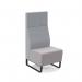 Encore² modular single seater high back sofa with no arms and black sled frame - forecast grey seat with late grey back ENC-MOD01H-MF-FG-LG