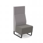 Encore² modular single seater high back sofa with no arms and black sled frame - present grey seat with forecast grey back ENC-MOD01H-MF-PG-FG