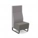 Encore² modular single seater high back sofa with no arms and black sled frame - present grey seat with forecast grey back ENC-MOD01H-MF-PG-FG