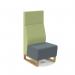 Encore² modular single seater high back sofa with no arms and wooden sled frame - elapse grey seat with endurance green back ENC-MOD01H-WF-EG-EN