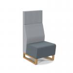 Encore² modular single seater high back sofa with no arms and wooden sled frame - elapse grey seat with late grey back ENC-MOD01H-WF-EG-LG