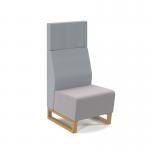 Encore² modular single seater high back sofa with no arms and wooden sled frame - forecast grey seat with late grey back ENC-MOD01H-WF-FG-LG